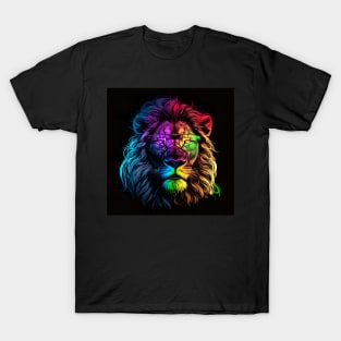 Retro lion in RGB colors of Pride ! T-Shirt